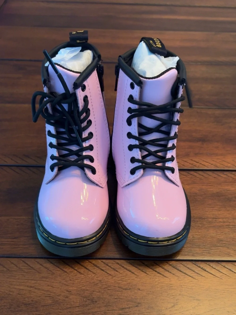 Dr. Martens Toddler 1460 Patent Leather Lace Up Boot- Pale Pink-Never Worn